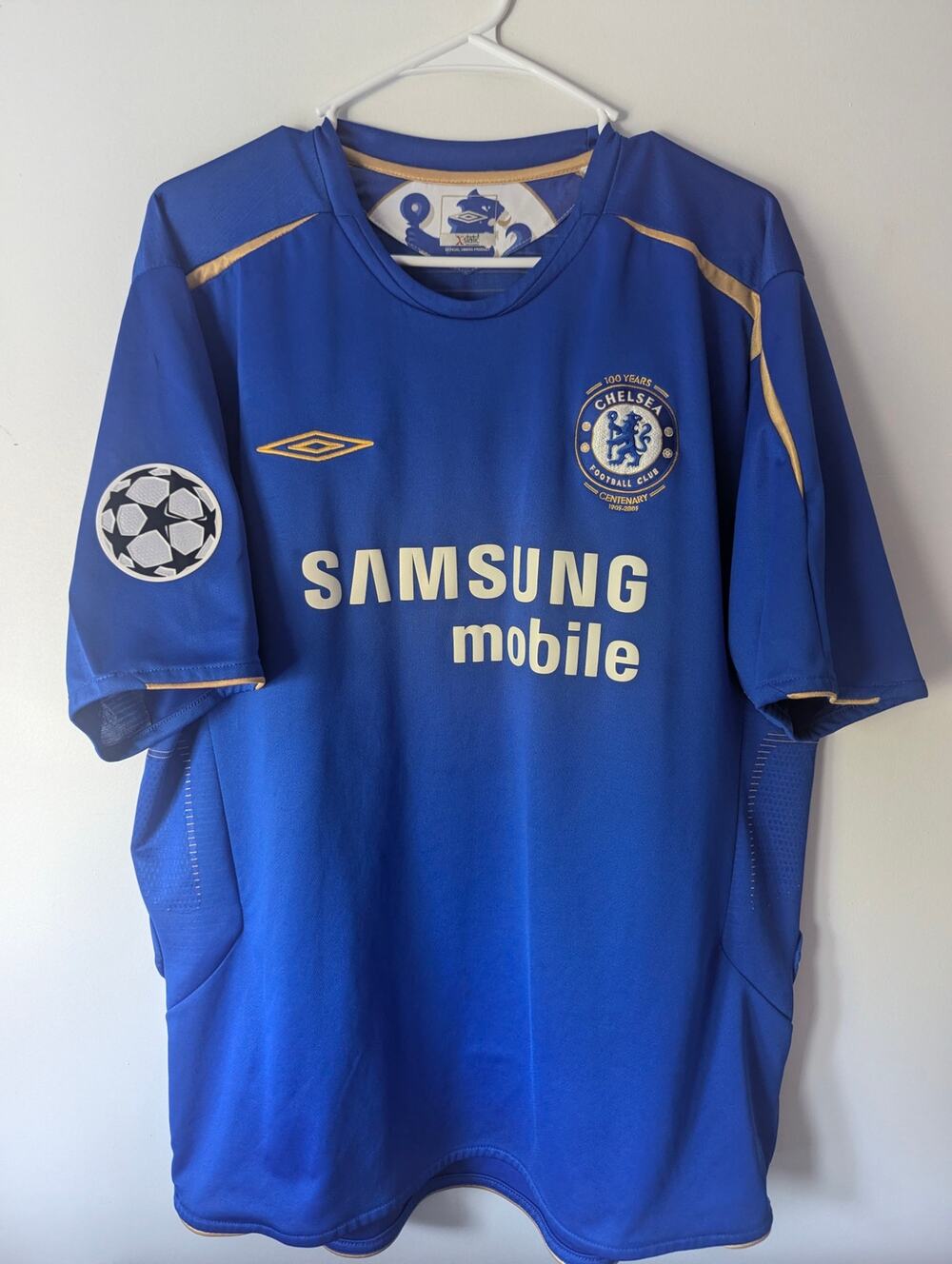 Chelsea Drogba 2005/06 Home Jersey XXL UCL Fully Patched Umbro Vintage